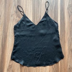 Reformation 100% Silk Black V neck cami